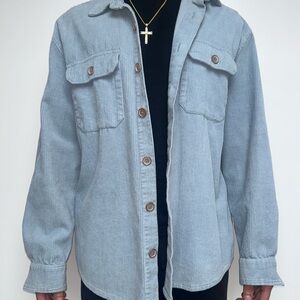 Forever 21 Gray Corduroy Shirt Jacket